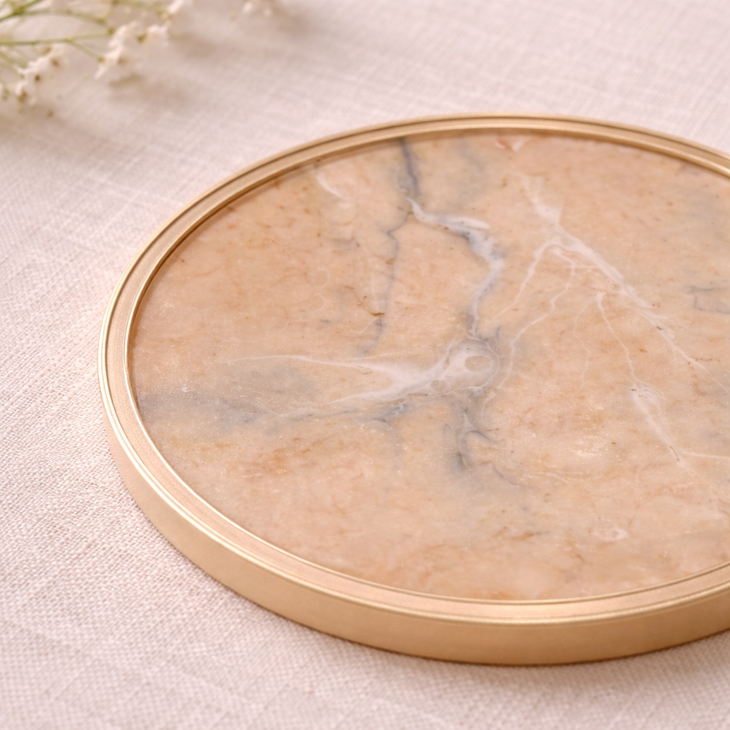 Handmade Resin Coaster – Abstract Neutral Tones | One-of-a-Kind Studio Piece